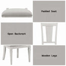 Katia Side Chair 2Pc, Light Gray Linen & Weathered White Finish Acme