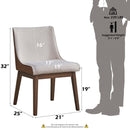 Ginny Side Chair 2Pc, White Boucle, Brown Velvet & Walnut Finish Acme