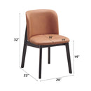 Eliora Side Chair 2Pc, Camel Polish Microfiber & Black Finish Acme