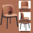 Eliora Side Chair 2Pc, Camel Polish Microfiber & Black Finish Acme