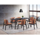 Eliora Side Chair 2Pc, Camel Polish Microfiber & Black Finish Acme