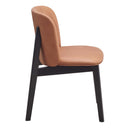 Eliora Side Chair 2Pc, Camel Polish Microfiber & Black Finish Acme