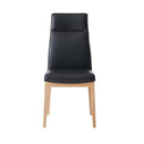 Raquan Side Chair 2Pc, Black Leather & Walnut Finish Acme
