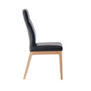 Raquan Side Chair 2Pc, Black Leather & Walnut Finish Acme