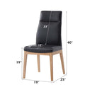 Raquan Side Chair 2Pc, Black Leather & Walnut Finish Acme