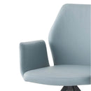 Segismunda Side Chair w/Swivel, Light Blue Leather & Black Finish Acme