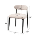 Jaramillo Side Chair 2Pc, Beige Fabric & Black Finish Acme