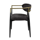Jaramillo Side Chair 2Pc, Black Chenille & Black Finish Acme