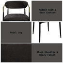 Jaramillo Side Chair 2Pc, Black Chenille & Black Finish Acme