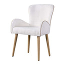 Qwin Side Chair 2Pc, Beige Boucle & Oak Finish Acme