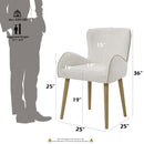 Qwin Side Chair 2Pc, Beige Boucle & Oak Finish Acme