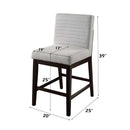 Edwyn Counter Height Chair 2Pc, Gray Linen & Espresso Finish Acme