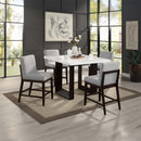 Edwyn Counter Height Chair 2Pc, Gray Linen & Espresso Finish Acme