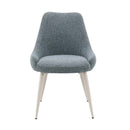 Laela Side Chair 2Pc, Light Blue Boucle & White Finish Acme