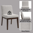 Edwyn Side Chair 2Pc, Gray Fabric & Brown Finish Acme