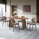 Hadasa Side Chair 2Pc, Light Brown Fabric & Walnut Finish Acme