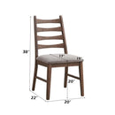 Mayah Side Chair 2Pc, Gray Linen & Walnut Finish Acme