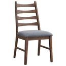 Mayah Side Chair 2Pc, Dark Gray Linen & Walnut Finish Acme