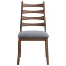 Mayah Side Chair 2Pc, Dark Gray Linen & Walnut Finish Acme