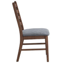 Mayah Side Chair 2Pc, Dark Gray Linen & Walnut Finish Acme