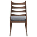 Mayah Side Chair 2Pc, Dark Gray Linen & Walnut Finish Acme