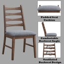 Mayah Side Chair 2Pc, Dark Gray Linen & Walnut Finish Acme