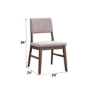 Seda Side Chair 2Pc, Dusty Mauve Corduroy & Walnut Finish Acme