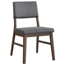 Seda Side Chair 2Pc, Gray Corduroy & Walnut Finish Acme