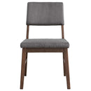 Seda Side Chair 2Pc, Gray Corduroy & Walnut Finish Acme