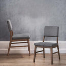 Seda Side Chair 2Pc, Gray Corduroy & Walnut Finish Acme