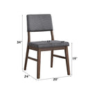 Seda Side Chair 2Pc, Gray Corduroy & Walnut Finish Acme