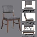 Seda Side Chair 2Pc, Gray Corduroy & Walnut Finish Acme