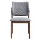Sarha Side Chair 2Pc, Light Gray Fabric & Walnut Finish Acme