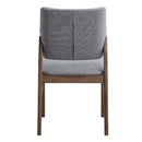 Sarha Side Chair 2Pc, Light Gray Fabric & Walnut Finish Acme