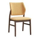 Sarha Side Chair 2Pc, Yellow Fabric & Walnut Finish Acme