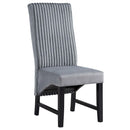 Kini Side Chair 2Pc, Gray Corduroy & Black Finish Acme