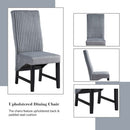 Kini Side Chair 2Pc, Gray Corduroy & Black Finish Acme