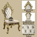 Desiderius Side Chair 2Pc, Antique Gold & Hand-Painted Brown Finish Acme