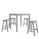 Gaucho 5Pcs Pack Counter Height Table Set, White Finish Acme