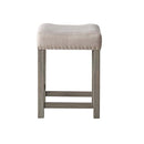 Wandella 4Pcs Pack Counter Height Table Set w/USB, Beige Fabric, Marble Top Acme