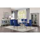 Varian Dining Table (90"L), Mirrored & Antique Platinum Finish Acme