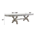 Dresden Dining Table, Vintage Bone White Finish Acme