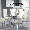 Gianna Dining Table, Clear Glass Top & Stainless Steel Acme