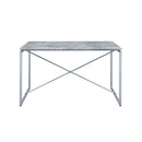 Jurgen Dining Table, Faux Concrete & Silver Finish Acme
