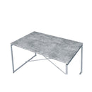 Jurgen Dining Table, Faux Concrete & Silver Finish Acme