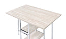 Raine Counter Height Table, Antique White & Chrome Finish Acme