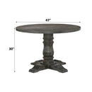 Leventis Dining Table, Weathered Gray Finish Acme