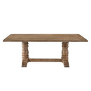 Leventis Dining Table, Weathered Oak Finish Acme