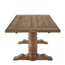 Leventis Dining Table, Weathered Oak Finish Acme