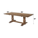 Leventis Dining Table, Weathered Oak Finish Acme